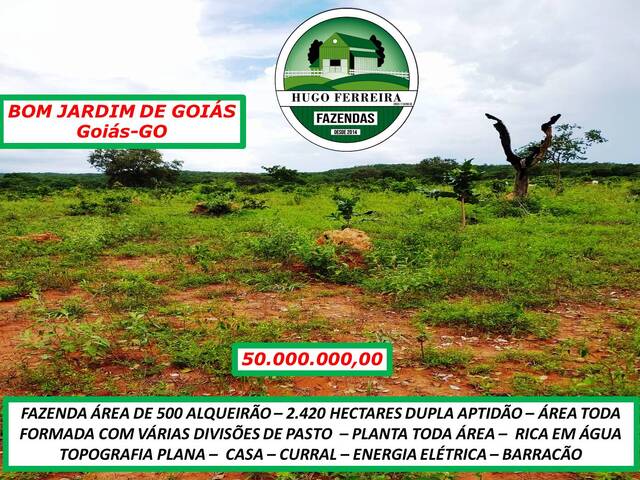 #0015 - Fazenda para Venda em Bom Jardim de Goiás - GO