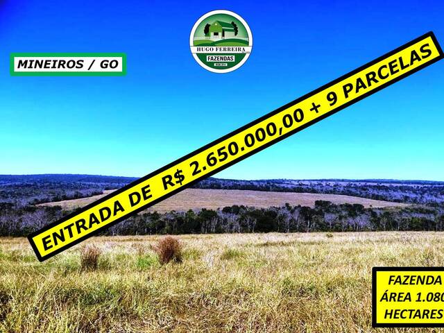 #3343 - Fazenda para Venda em Mineiros - GO