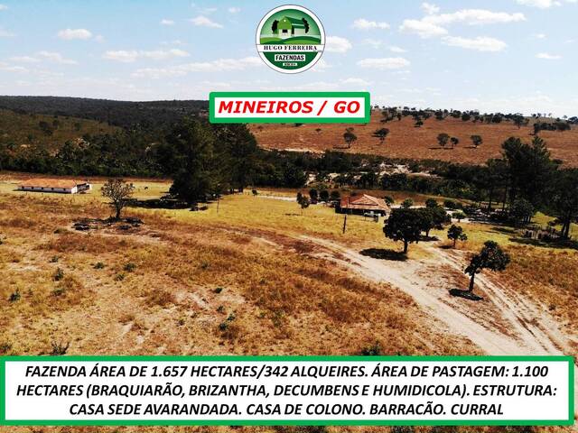 #3522 - Fazenda para Venda em Mineiros - GO
