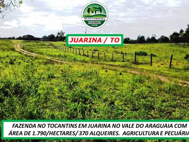 #3577 - Fazenda para Venda em Juarina - TO