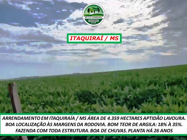 #4050 - Fazenda para Arrendamento em Itaquiraí - MS - 2
