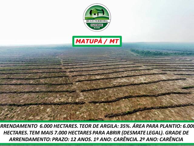 #5188 - Fazenda para Arrendamento em Matupá - MT - 2