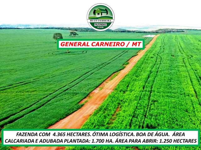 #5633 - Fazenda para Venda em General Carneiro - MT - 1