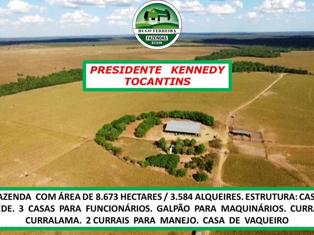 #6299 - Fazenda para Venda em Presidente Kennedy - TO - 2